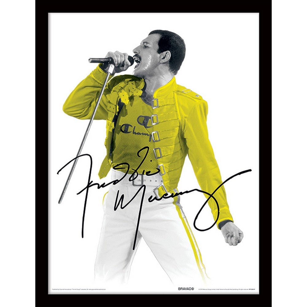 QUEEN クイーン (初来日50周年 ) - Freddie Mercury / Yellow Jacket / インテリア額 - PGS